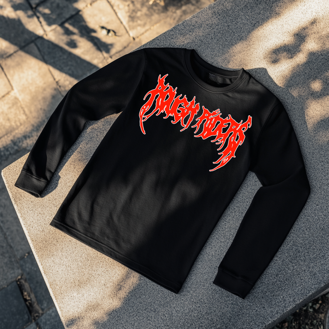 Heavyweight Long Sleeve Tee - Red/Black