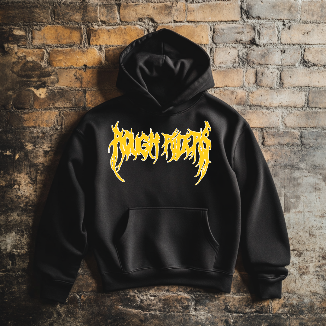 Premium Heavyweight Hoodie - Yellow/Faded Black