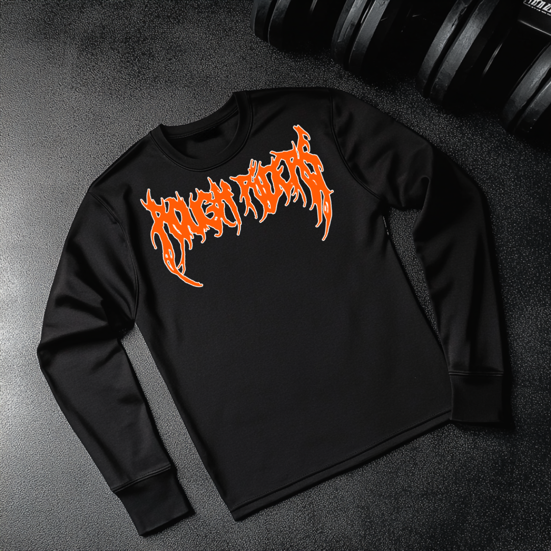 Heavyweight Long Sleeve Tee - Orange/Black