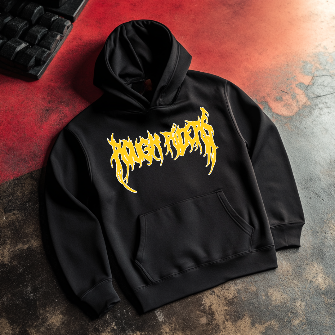 Premium Heavyweight Hoodie - Yellow/Faded Black