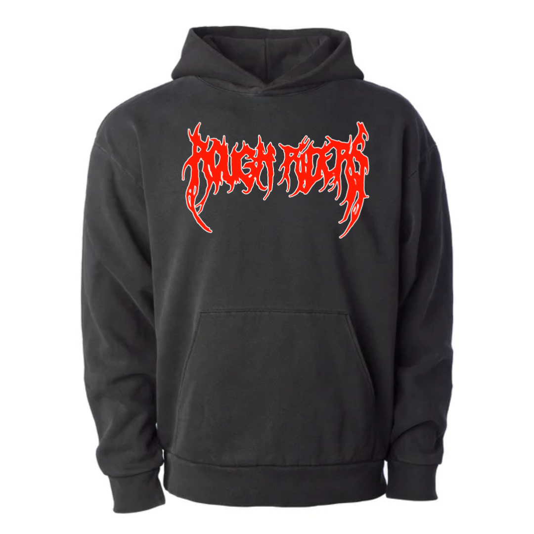 Premium Heavyweight Hoodie - Red/Faded Black