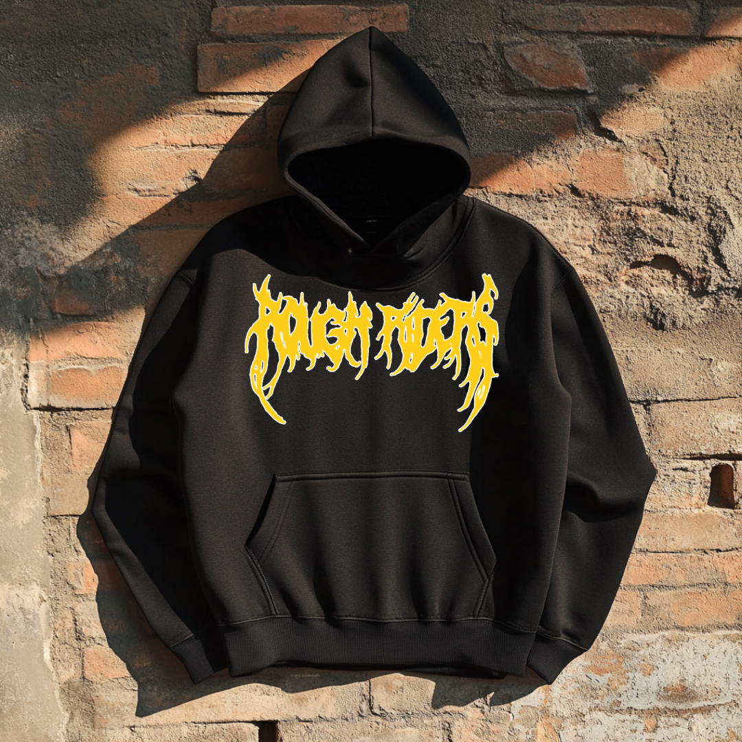 Premium Heavyweight Hoodie - Yellow/Faded Black