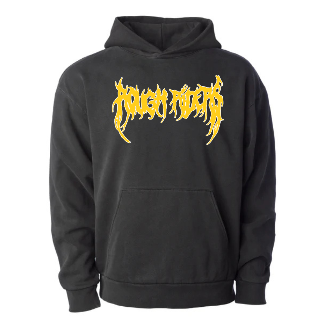 Premium Heavyweight Hoodie - Yellow/Faded Black