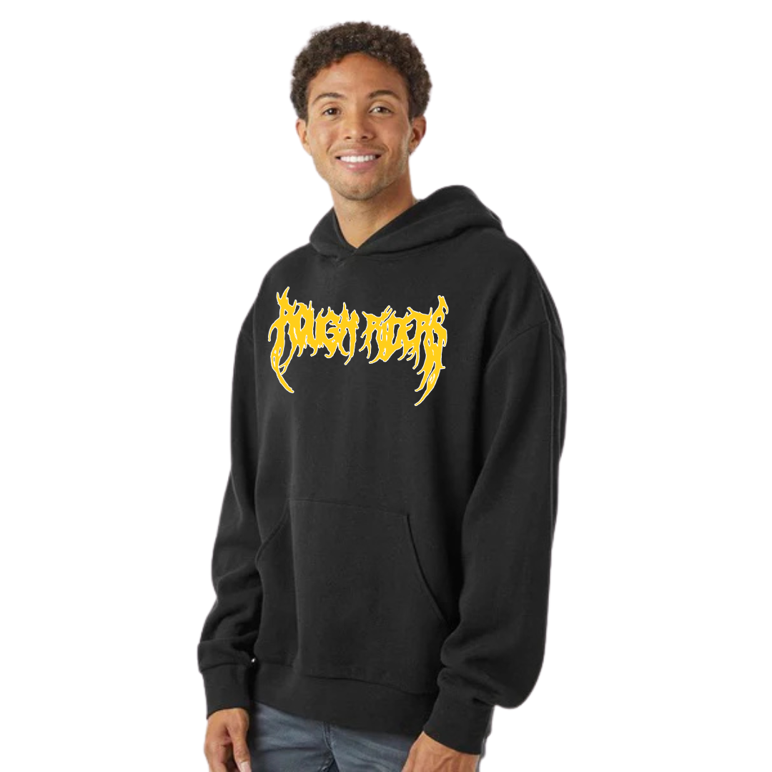 Premium Heavyweight Hoodie - Yellow/Faded Black