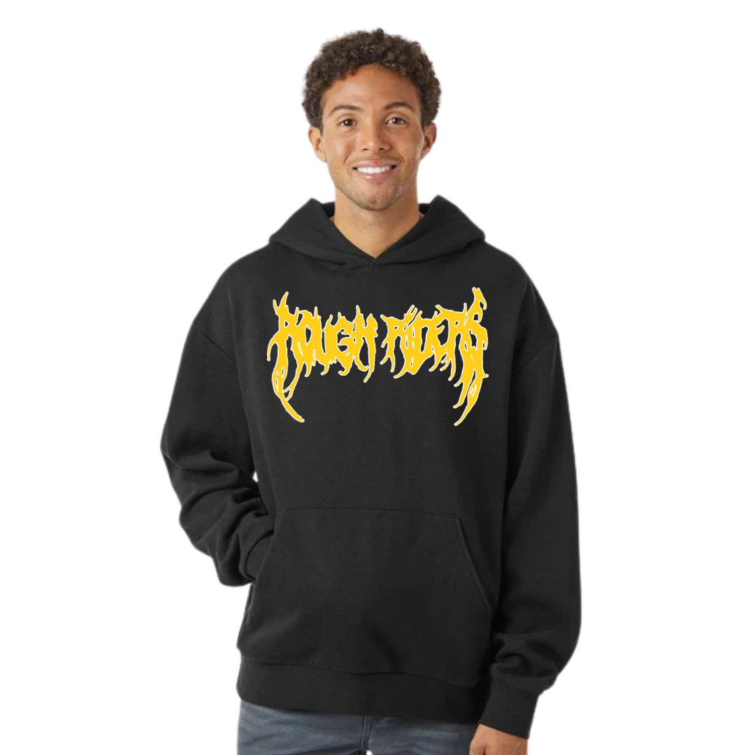 Premium Heavyweight Hoodie - Yellow/Faded Black