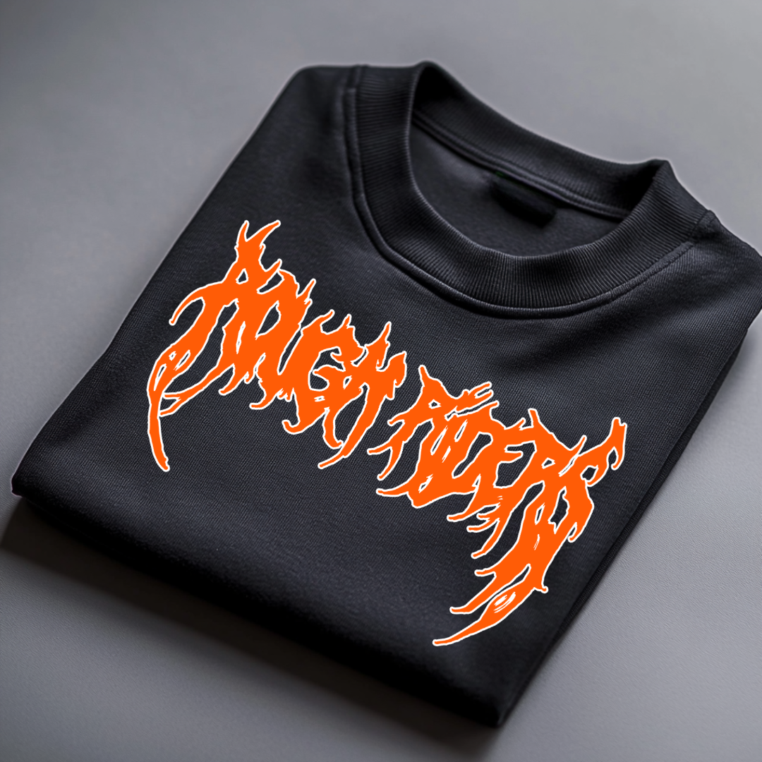 Heavyweight Long Sleeve Tee - Orange/Black